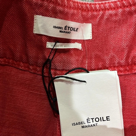 NWT Isabel Marant Étoile Tess High Rise Red Denim Jeans Sz 34 US 2 - Picture 4 of 11